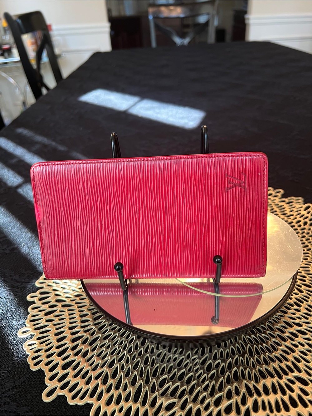 Louis Vuitton Red Leather Card / wallet